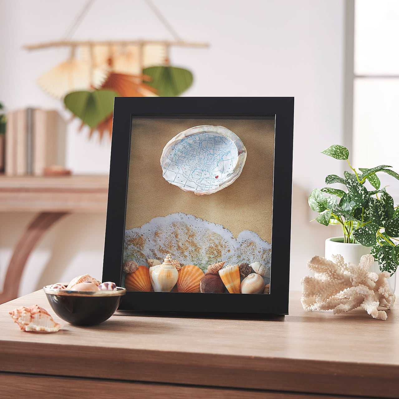 Framed Decoupage Shell Wall Art
